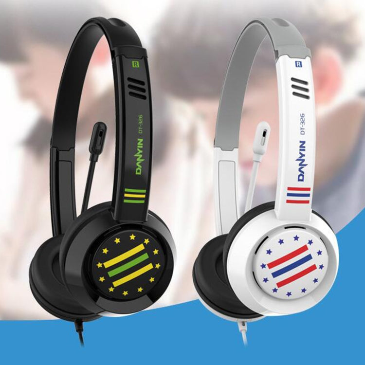 DANYIN DT326 Kopfmontierter Desktop-Computer für Kinder, Lernen, Draht-Headset mit Mikrofon, Kabellänge: 1,8 m, DT326 3.5mm Two-hole White, DT326 3.5mm Two-hole Black, DT326 Single Hole Four-level White, DT326 Single Hole Four-level Black              ...