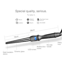 LCD Konischer Lockenstab Einzelrohr Keramikglasur Birnenblütenkegel, 19mm EU, 25mm EU, 25mm US, 19mm US, 32mm EU
