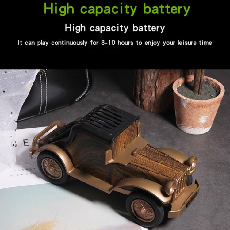 A9 Retro Holzmaserung Klassische Auto Form Drahtlose Bluetooth Lautsprecher Subwoofer Radio Tragbare Handy Ständer Mini Lautsprecher