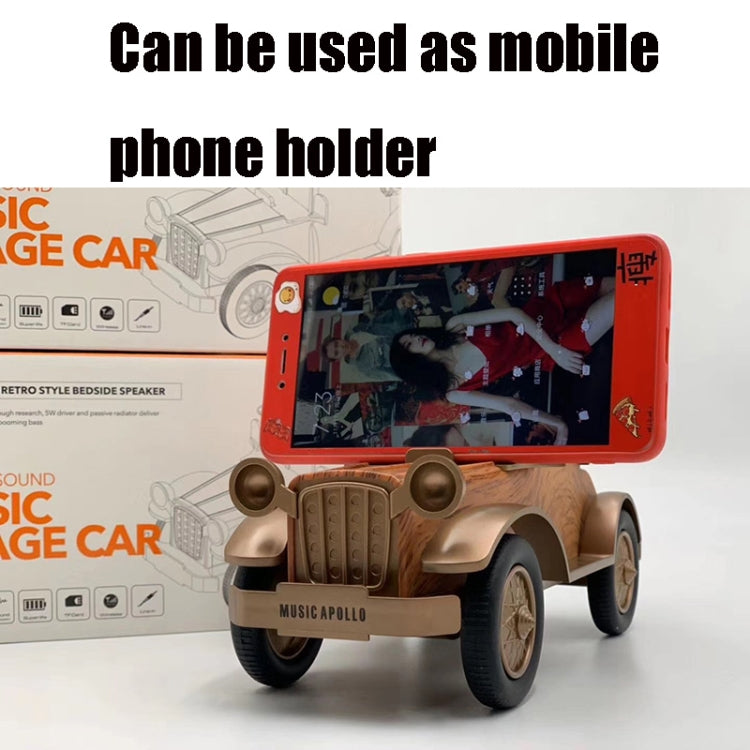 A9 Retro Holzmaserung Klassische Auto Form Drahtlose Bluetooth Lautsprecher Subwoofer Radio Tragbare Handy Ständer Mini Lautsprecher