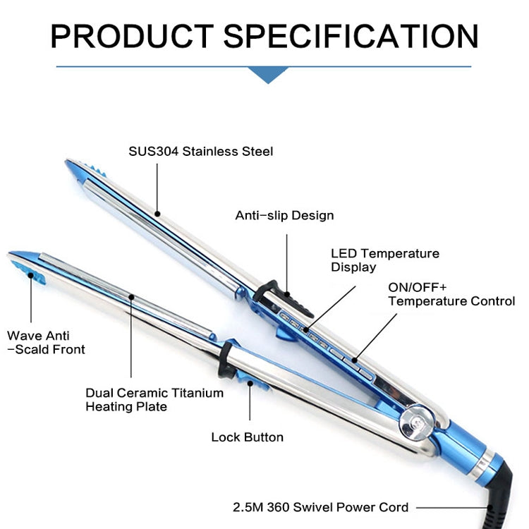2-in-1-Titan-Haarglätter-Lockenstab, EU, US, UK
