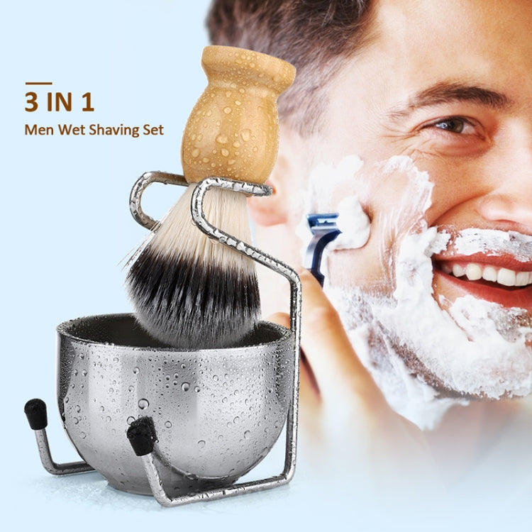 B3004 3 Teile/satz Männer Styling Werkzeuge Nylon Bart Pinsel Rack Schaum Schüssel