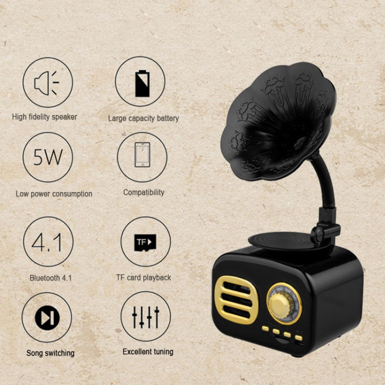 Ft-05 Kabelloser Retro-Bluetooth-Lautsprecher, Grammophon-Mini-Player