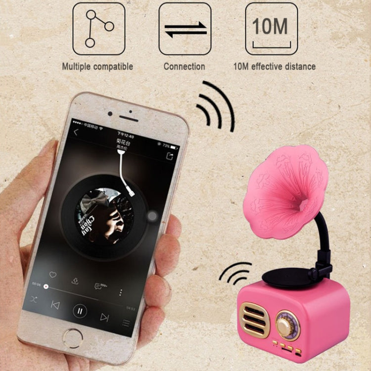 Ft-05 Kabelloser Retro-Bluetooth-Lautsprecher, Grammophon-Mini-Player