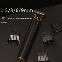 Hohler T-förmiger Stahlkopf-Haarschneider, USB-Aufladung, elektrischer Haarschneider zum Schnitzen, Steel Head (Black), Steel Head (Gold), Steel Head (Silver), Steel Head (Rose Gold), Steel Head (Gradient)