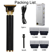 Hohler T-förmiger Stahlkopf-Haarschneider, USB-Aufladung, elektrischer Haarschneider zum Schnitzen, Steel Head (Black), Steel Head (Gold), Steel Head (Silver), Steel Head (Rose Gold), Steel Head (Gradient)
