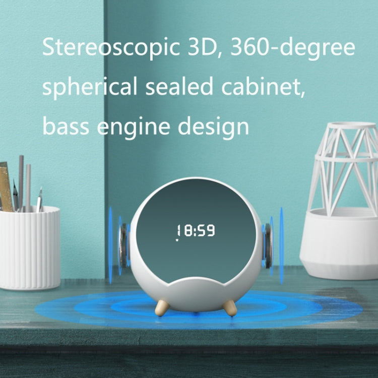 Mini-Desktop-Multifunktions-Smart-Bluetooth-Lautsprecher mit kabelloser Aufladung, Wecker und Telefonhalterfunktion