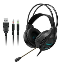 Smailwolf AK3 Headset Spielkopfhörer Kabelgebundenes leuchtendes Desktop-Computer-Headset, Stil:, 3.5mm Double Plug Black, USB Single-plug Black