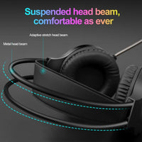 Smailwolf AK3 Headset Spielkopfhörer Kabelgebundenes leuchtendes Desktop-Computer-Headset, Stil:, 3.5mm Double Plug Black, USB Single-plug Black