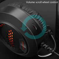 Smailwolf AK3 Headset Spielkopfhörer Kabelgebundenes leuchtendes Desktop-Computer-Headset, Stil:, 3.5mm Double Plug Black, USB Single-plug Black