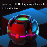 RGB-Lichteffekt, Gyro-Form, kabelloses Bluetooth-Audio, White, Pink, Blue, Black, Red