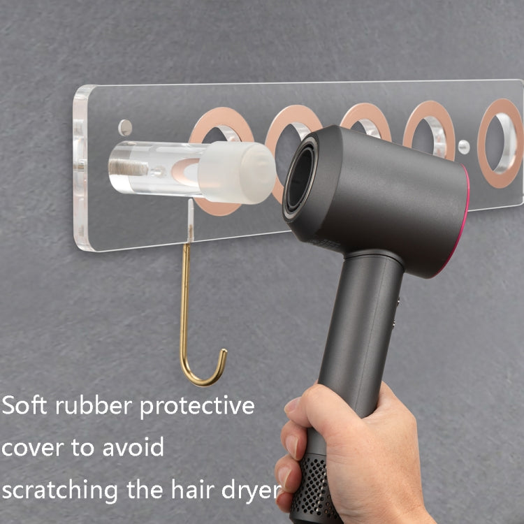 JD01 Punch-Free Hange Acryl-Haartrockner-Aufbewahrungshalterung für Dyson-Haartrockner, JD01 (Transparent), JD01 (Black)