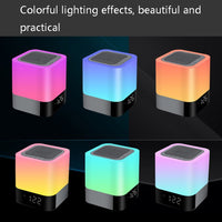 MUSKY Drahtloser Bluetooth-Lautsprecher, Nachttisch-Wecker, Touch-Sensor, Nachtlampe, Mini-Lautsprecher