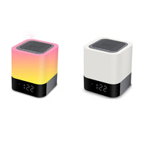 MUSKY Drahtloser Bluetooth-Lautsprecher, Nachttisch-Wecker, Touch-Sensor, Nachtlampe, Mini-Lautsprecher