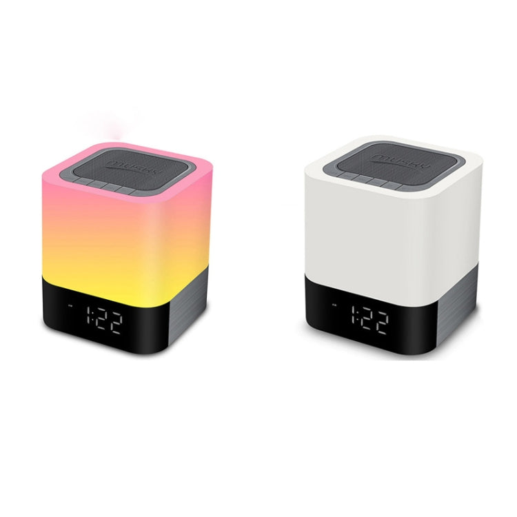 MUSKY Drahtloser Bluetooth-Lautsprecher, Nachttisch-Wecker, Touch-Sensor, Nachtlampe, Mini-Lautsprecher