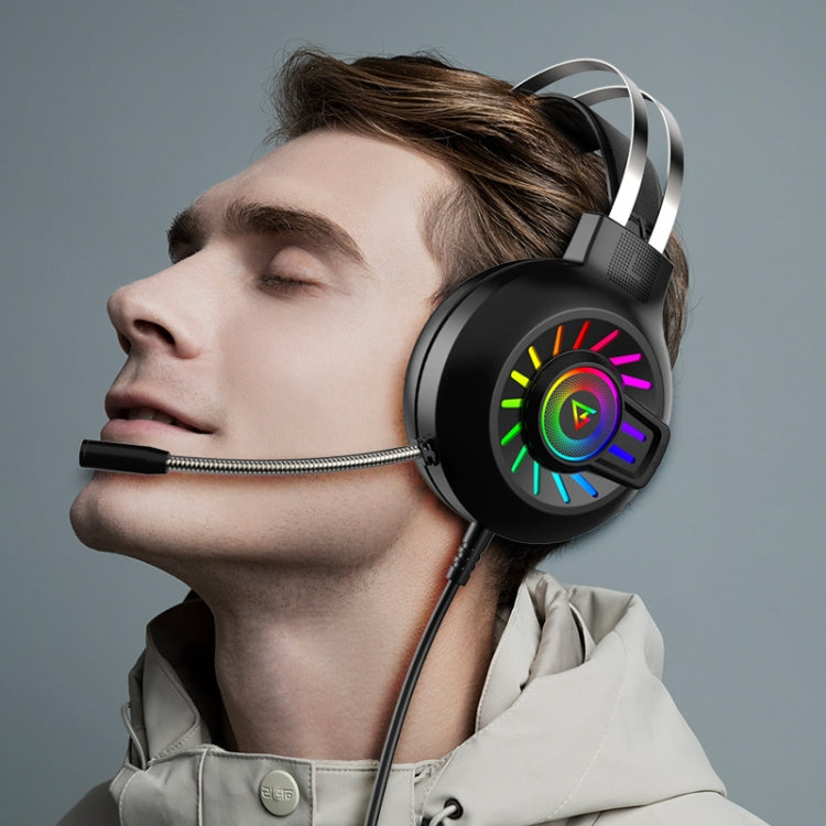 FOREV G97 RGB leuchtendes kabelgebundenes Game-Headset mit Mikrofon, Spezifikationen:, Standard (Black), 7.1 Channel (Black)