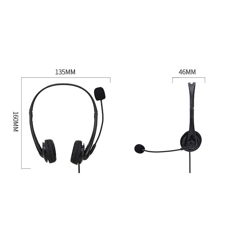 SOYTO SY490 Teaching Office Network Class Student Education Computer-Headset, Stil:, Double Ear Black 3.5mm, Double Ear Black USB, Double Ear Black Separation USB