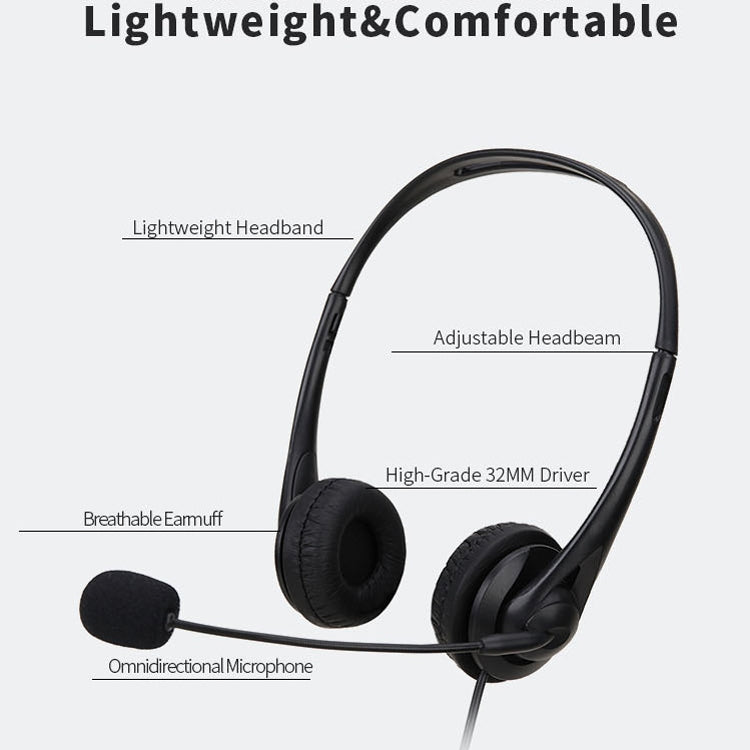 SOYTO SY490 Teaching Office Network Class Student Education Computer-Headset, Stil:, Double Ear Black 3.5mm, Double Ear Black USB, Double Ear Black Separation USB