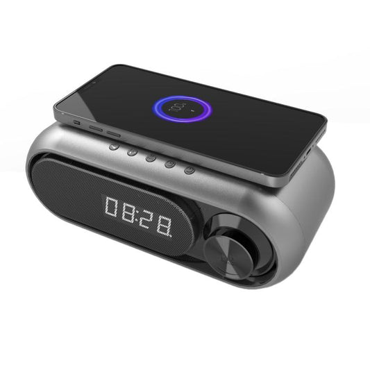 Kabelloser Bluetooth-Lautsprecher mit Ladefunktion und LED-Tischuhr
