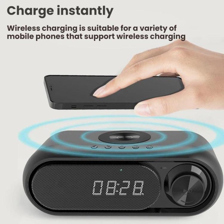 Kabelloser Bluetooth-Lautsprecher mit Ladefunktion und LED-Tischuhr