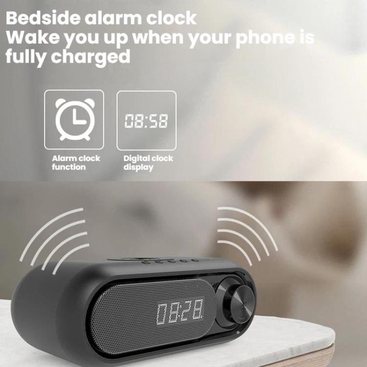 Kabelloser Bluetooth-Lautsprecher mit Ladefunktion und LED-Tischuhr