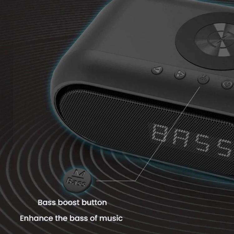 Kabelloser Bluetooth-Lautsprecher mit Ladefunktion und LED-Tischuhr
