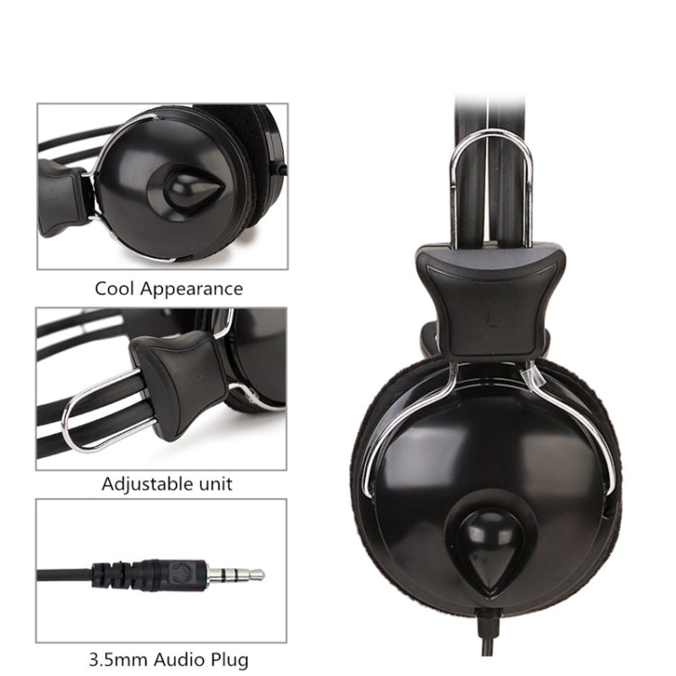Soyto SY808MV Online Class Office Computer Headset, Kabellänge: 1,6 m, Black 3.5mm, Black 6.5mm