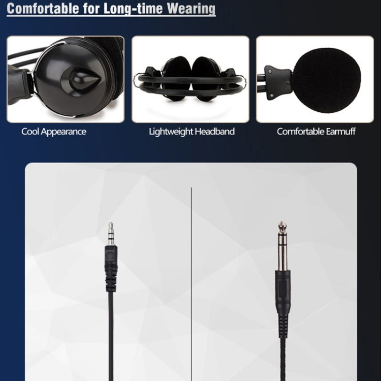 Soyto SY808MV Online Class Office Computer Headset, Kabellänge: 1,6 m, Black 3.5mm, Black 6.5mm