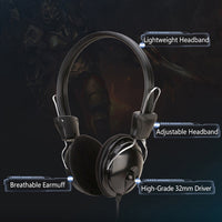 Soyto SY808MV Online Class Office Computer Headset, Kabellänge: 1,6 m, Black 3.5mm, Black 6.5mm