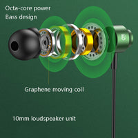 TS902 Metall-In-Ear-USB-C/Typ-C-Spielkopfhörer, Kabellänge: 1,2 m, Red, Green, Black, Silver Gray