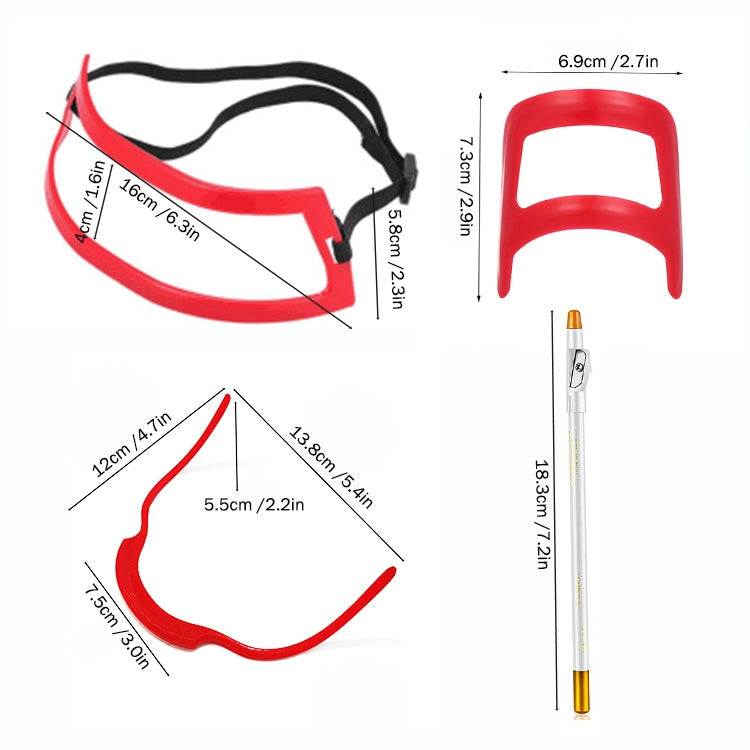 2 Sets Bart-Styling-Brett, Rasier- und Friseurwerkzeuge, Stil:, Shape Ruler+Pen, Shape Ruler+Pen+Bearded Model, Shape Ruler x 2+Pen+Bearded Model