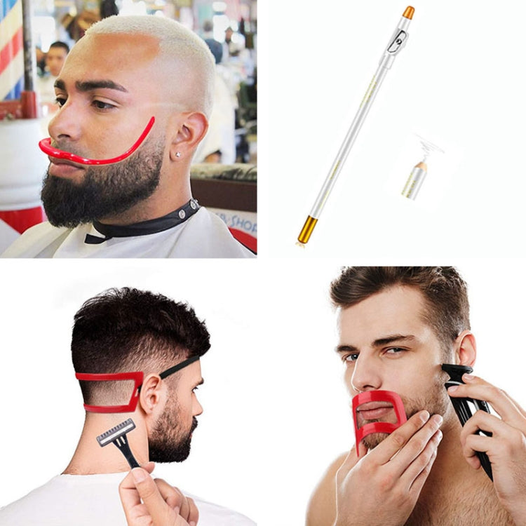2 Sets Bart-Styling-Brett, Rasier- und Friseurwerkzeuge, Stil:, Shape Ruler+Pen, Shape Ruler+Pen+Bearded Model, Shape Ruler x 2+Pen+Bearded Model