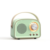 DW21 Vintage Radio BT-Lautsprecher unterstützt TF-Karte/U-Disk zum Abspielen, White, Dark Green, Light Green, Pink, Wood Grain