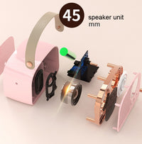 DW21 Vintage Radio BT-Lautsprecher unterstützt TF-Karte/U-Disk zum Abspielen, White, Dark Green, Light Green, Pink, Wood Grain