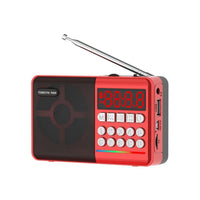 TEMEIYIN LED Digital Display Karte Bluetooth Radio Lautsprecher Morgenübung Tragbarer Player, Red, Red with Light