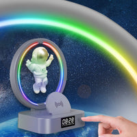 Y-558 Magnetschwebe-Astronaut TWS Bluetooth-Lautsprecher mit RGB-Licht, Stil:, Golden Basic, Silver Basic, Golden Clock Model, Silver Clock Model, Golden Wireless Charging, Silver Wireless Charging