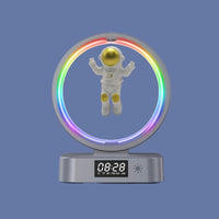 Y-558 Magnetschwebe-Astronaut TWS Bluetooth-Lautsprecher mit RGB-Licht, Stil:, Golden Basic, Silver Basic, Golden Clock Model, Silver Clock Model, Golden Wireless Charging, Silver Wireless Charging