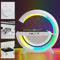 Intelligenter, kabellos aufladbarer Bluetooth-Lautsprecher mit Umgebungslicht, DH001 (White)