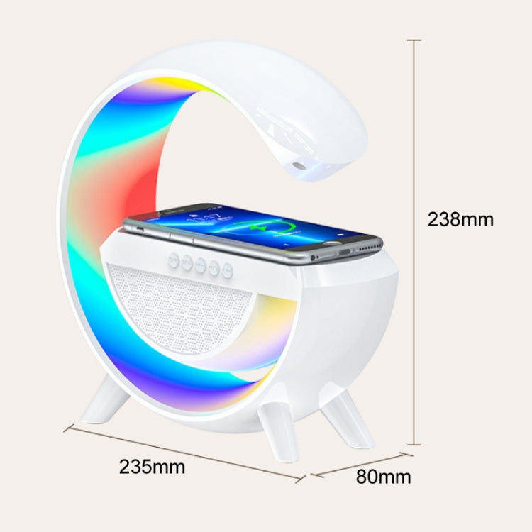 Intelligenter, kabellos aufladbarer Bluetooth-Lautsprecher mit Umgebungslicht, DH001 (White)