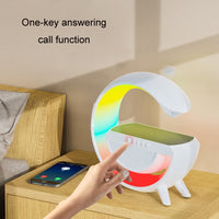 Intelligenter, kabellos aufladbarer Bluetooth-Lautsprecher mit Umgebungslicht, DH001 (White)