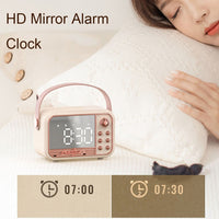 S11 Handheld Retro Wecker Bluetooth Lautsprecher Desktop tragbare Uhr, S11 (Beige), S11 (Pink)