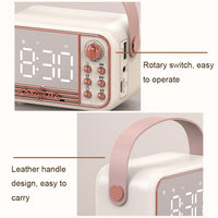 S11 Handheld Retro Wecker Bluetooth Lautsprecher Desktop tragbare Uhr, S11 (Beige), S11 (Pink)