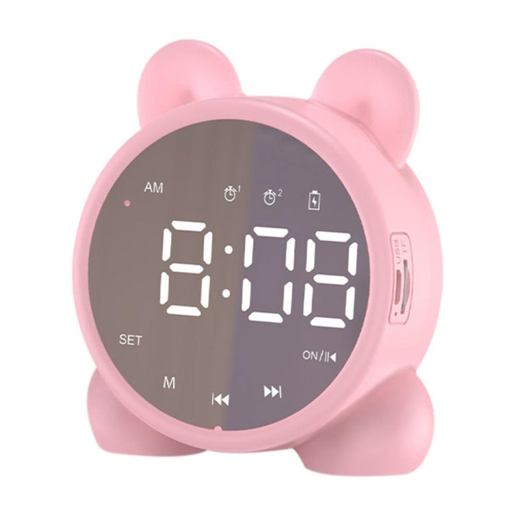 P1 Mini Card Mirror Clock Drahtloser Bluetooth-Lautsprecher mit FM-Radio