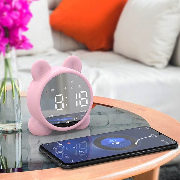 P1 Mini Card Mirror Clock Drahtloser Bluetooth-Lautsprecher mit FM-Radio