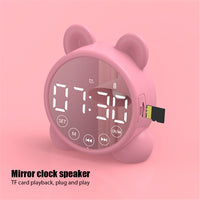 P1 Mini Card Mirror Clock Drahtloser Bluetooth-Lautsprecher mit FM-Radio