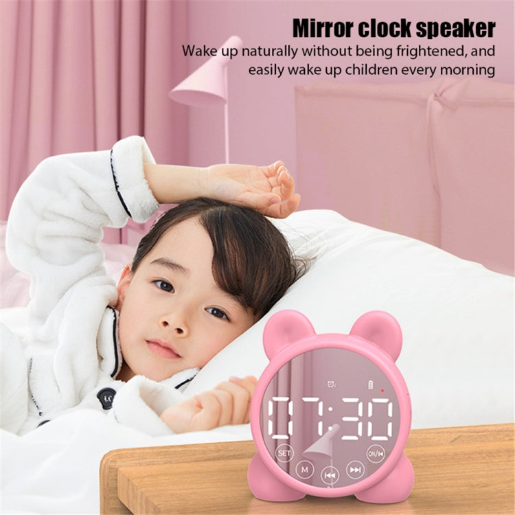 P1 Mini Card Mirror Clock Drahtloser Bluetooth-Lautsprecher mit FM-Radio