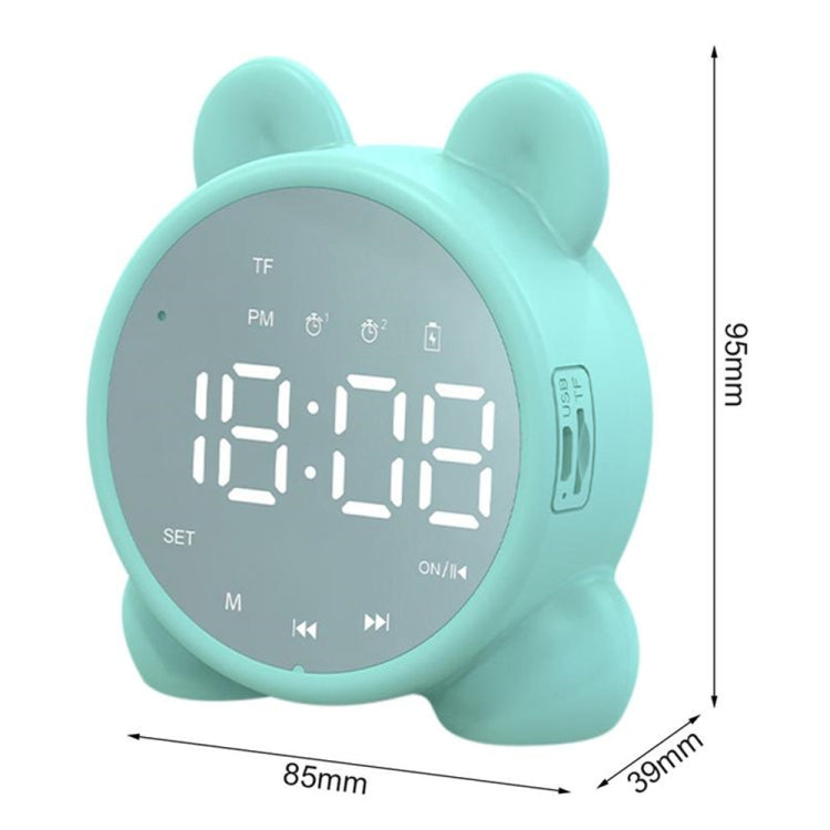 P1 Mini Card Mirror Clock Drahtloser Bluetooth-Lautsprecher mit FM-Radio