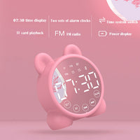 P1 Mini Card Mirror Clock Drahtloser Bluetooth-Lautsprecher mit FM-Radio