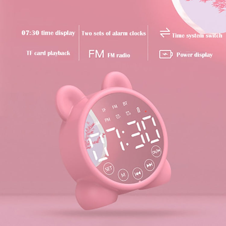 P1 Mini Card Mirror Clock Drahtloser Bluetooth-Lautsprecher mit FM-Radio