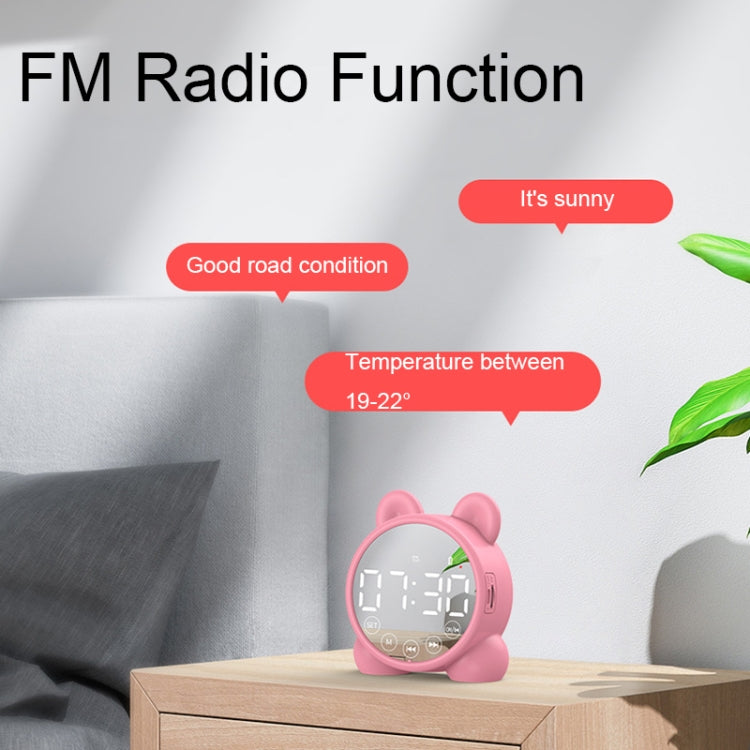 P1 Mini Card Mirror Clock Drahtloser Bluetooth-Lautsprecher mit FM-Radio